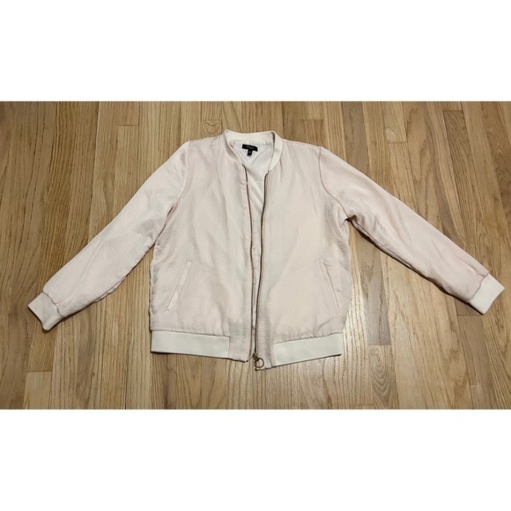 Cupio Women Light Pink Bomber‎ Jacket Size S Zip Front Casual Lightweight